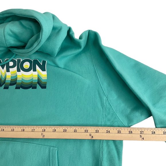 Champion Hoodie Lg & Med Shorts Set Ink Shadow Reverse Weave Hoodie Teal Nw - Picture 6 of 12